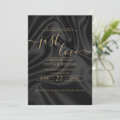 Black wedding invitation simple and elegant design 招待状 (スタンド正面)