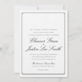 Black Wedding Invitation with Monogram Space 招待状 (正面)