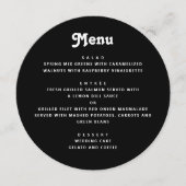 Black Wedding | Minimalist Typography Round Dinner メニュー (正面)