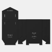 Black Wedding Modern Chic Script Minimalist Simple フェイバーボックス (見開き)