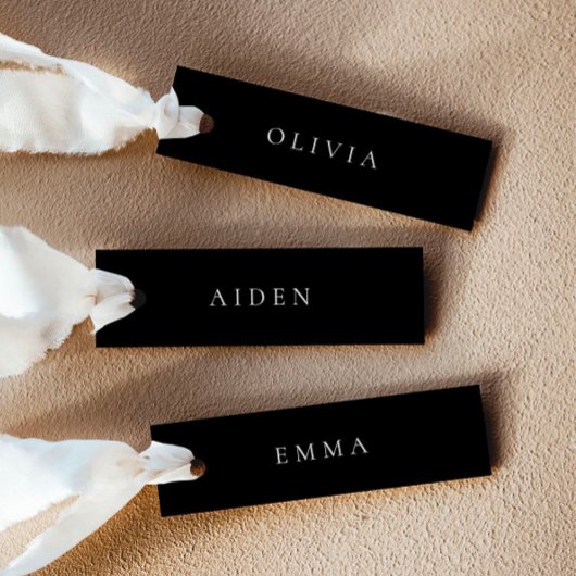 Black Wedding Name Place Cards 招待状