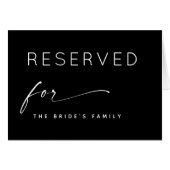 Black Wedding Reserved Sign | Seating Reservation (正面横)