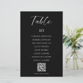Black Wedding Seating Chart QR Code Menu (スタンド正面)