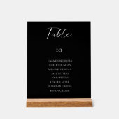 Black Wedding Seating Chart Table Card Elegant アクリルサイン (正面)