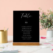 Black Wedding Seating Chart Table Card Elegant アクリルサイン (ウェディング)
