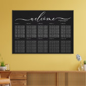 Black Wedding Welcome Seating Table Numbers キャンバスプリント (インサイチュ (リビング))