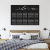 Black Wedding Welcome Seating Table Numbers キャンバスプリント (インサイチュ (寝室))