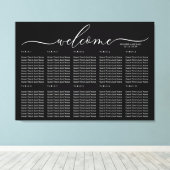 Black Wedding Welcome Seating Table Numbers キャンバスプリント (インサイチュ (ウッドフロア))