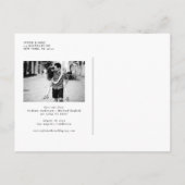 Black Whimsical Script Photo Save the Date 案内ポストカード (裏面)