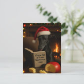 Black Whippet 'Cheese Tax' Christmas postcard ポストカード (スタンド正面)