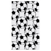 black&whiteのサッカーボールパターン スモールペーパーバッグ (裏面)