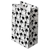black&whiteのサッカーボールパターン スモールペーパーバッグ (裏面アングル)