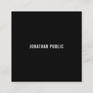 Black&Whiteのモダンでエレガントでシンプルなテンプレートのトレンディー スクエア名刺