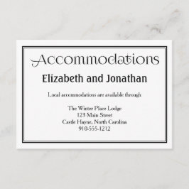 Black & Whiteの結婚宿泊カード エンクロージャーカード