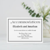 Black & Whiteの結婚宿泊カード エンクロージャーカード (スタンド正面)