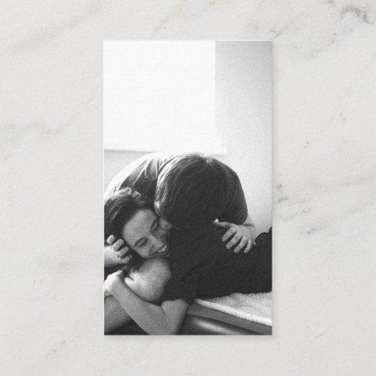 Black & Whiteの結婚WebサイトQRコード写真Rsvp エンクロージャーカード (裏面)