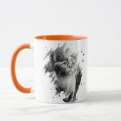 Black & WhiteのCat Mug絵画のカスタマイズ マグカップ (左)