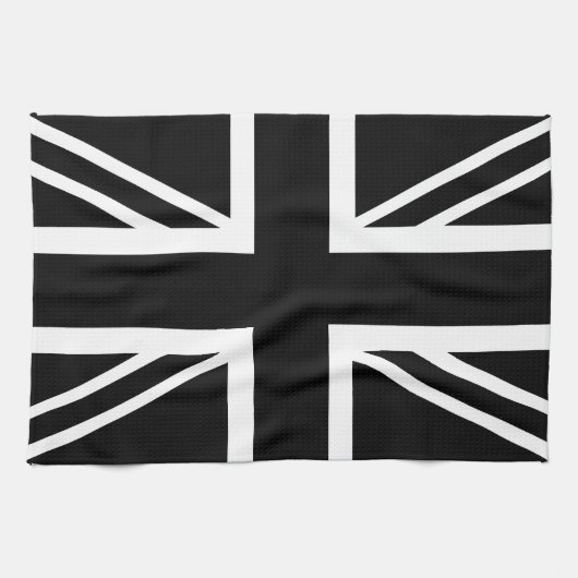 BLack & Whiteクラシック Union Jack British(UK)国旗 キッチンタオル (横)