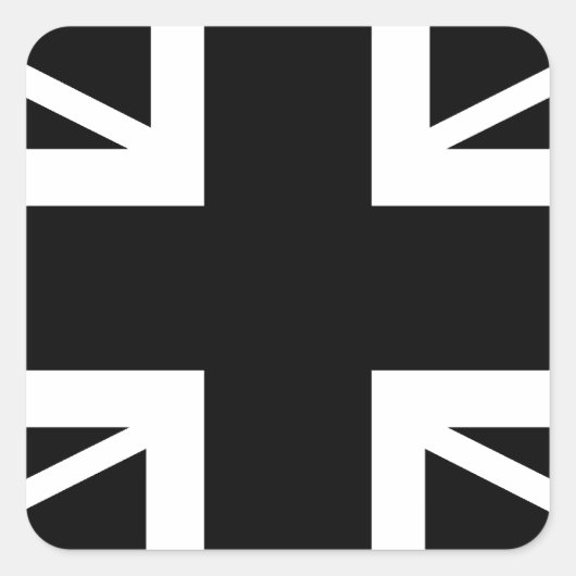BLack & Whiteクラシック Union Jack British(UK)国旗 スクエアシール (正面)