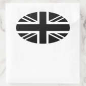 BLack & Whiteクラシック Union Jack British(UK)国旗 楕円形シール (バッグ)