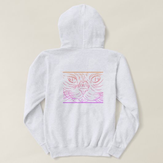 Black@White女性のための猫 パーカ (デザイン裏面)