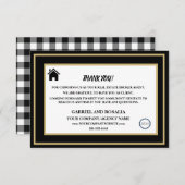  Black & White 実在 Estate Brokerエージェントのお客様  サンキューカード (正面/裏面)