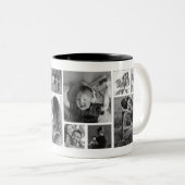 Black & White 12 Square Photo Keepsake ツートーンマグカップ (正面右)