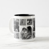 Black & White 12 Square Photo Keepsake ツートーンマグカップ (正面左)