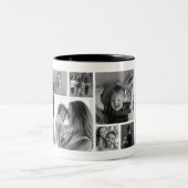Black & White 12 Square Photo Keepsake ツートーンマグカップ (中央)