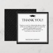 Black & White 2026 Graduation Thank You サンキューカード (正面/裏面)
