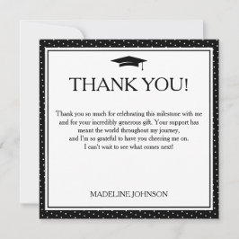 Black & White 2026 Graduation Thank You サンキューカード