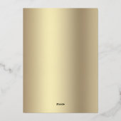 Black White 50 Fabulous Birthday Script Real Gold 箔招待状 (裏面)