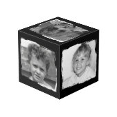Black white 5 family pictures photo フォトキューブ (裏面アングル)