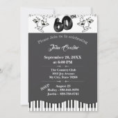 Black & White 60th Birthday Invitation with Martin 招待状 (正面)