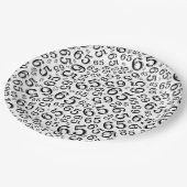  Black/White 65th Random Number Pattern ペーパープレート (アングル)