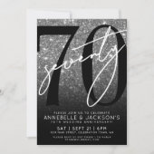 Black White 70th Wedding Anniversary 招待状 (正面)