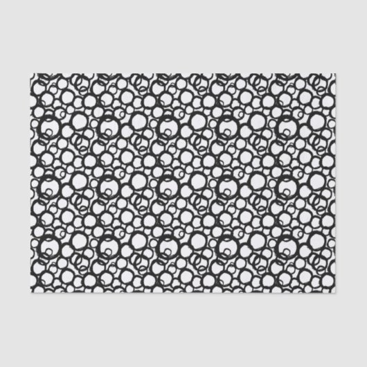 Black White Abstract Circles Collage Tissue Paper 薄葉紙 (正面)