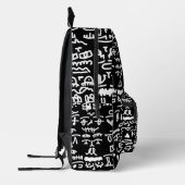 Black & White Abstract Doodle Backpack – Modern Mi プリントバックパック (左)