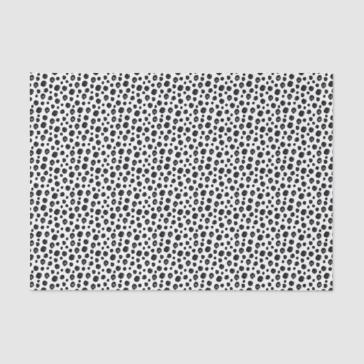 Black White Abstract Dots Collage Tissue Paper 薄葉紙 (正面)
