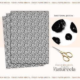 Black White Abstract Dots Collage Tissue Paper 薄葉紙