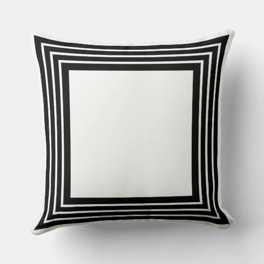 Black & White Abstract Geometrical  クッション (裏面)