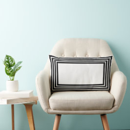 Black & White Abstract Geometrical  ランバークッション