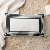 Black & White Abstract Geometrical  ランバークッション (ブランケット)