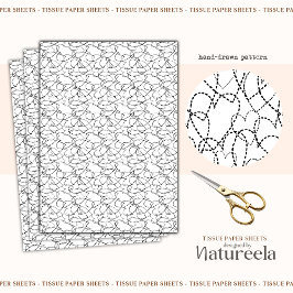 Black White Abstract Hearts Collage Tissue Paper 薄葉紙