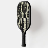 Black &white abstract modern Pickleball Paddle ピックルボールラケット (左)