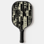 Black &white abstract modern Pickleball Paddle ピックルボールラケット (裏面)