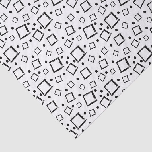 Black White Abstract Squares Collage Tissue Paper 薄葉紙 (詳細)