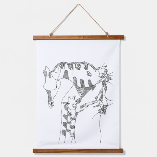 Black & white abstract stick  tapestries 吊り下げ型タペストリー (正面)