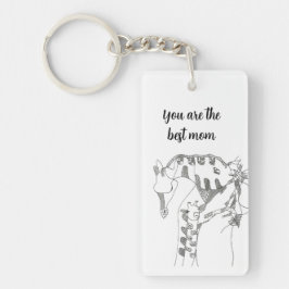 Black & white abstract stick  tapestries wood wall キーホルダー