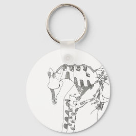 Black & white abstract stick  tapestries wood wall キーホルダー